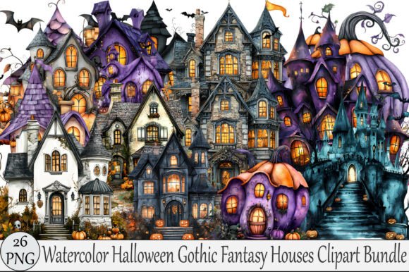 Download Watercolor Halloween Gothic Fantasy - Gothic Collection
