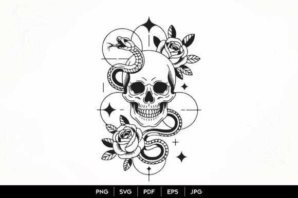 Download Skull Snake Rose Gothic SVG - Gothic Collection