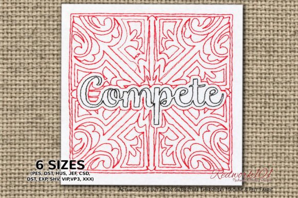 Download Compete Word Redwork Embroidery - Premium Bundle