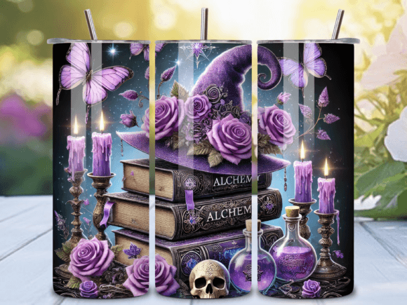 Download Alchemy Gothic Books Tumbler Wrap PNG - Gothic Collection