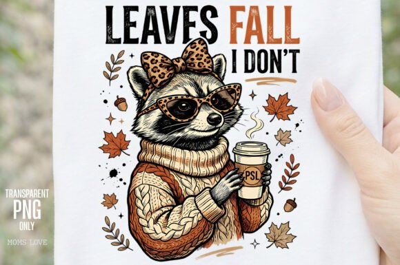 Download Leaves Fall I Don't Raccoon PNG - Premium Bundle